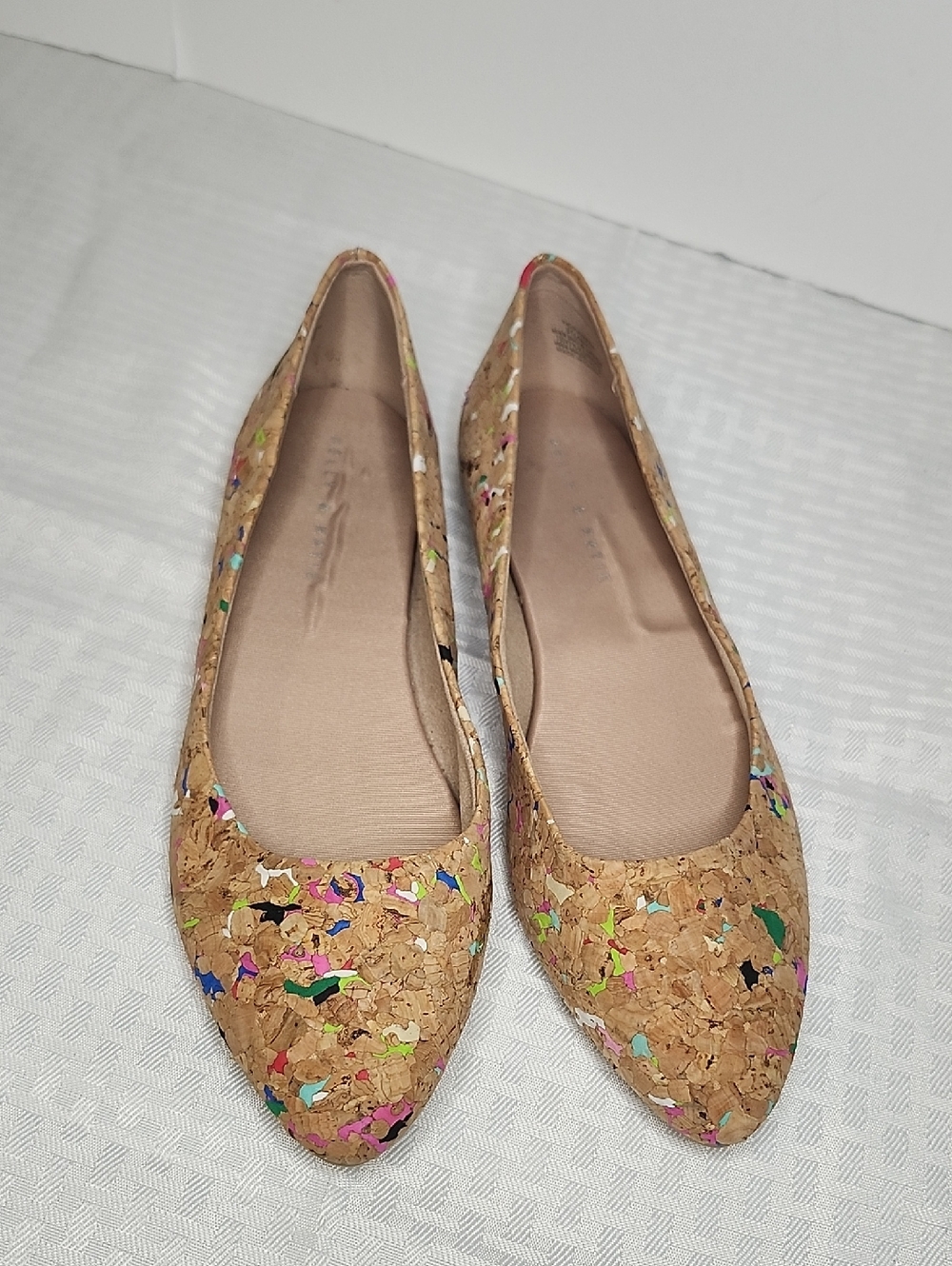 Kelly & Katie Tan Confetti Pointed-Toe Ballet Flats